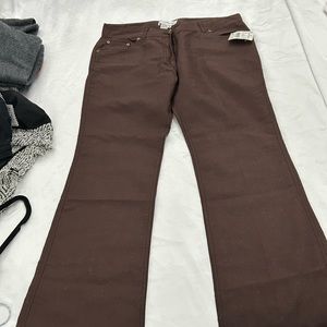 Long brown wide leg Zara pants